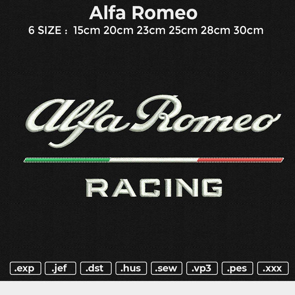 Alfa Romeo Embroidery File 6 size