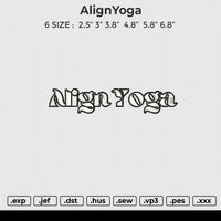 AlignYoga Embroidery File 6 size