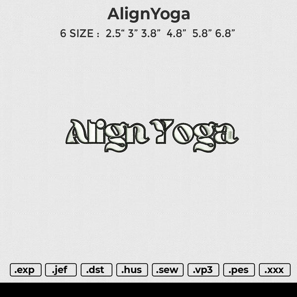 AlignYoga Embroidery File 6 size