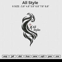 All Style Embroidery File 6 size
