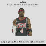 Allen Embroidery File 6 size