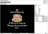 Coffee Bow 01 Embroidery File 6 sizes