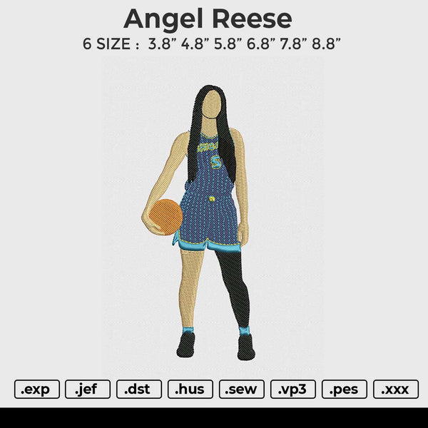 Angel Reese Embroidery File 6 size
