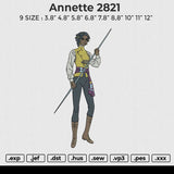 Annette 2821 Embroidery File 6 size