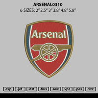 Arsenal0310 Embroidery File 6 sizes