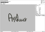 Arthurstext Embroidery File 6 sizes