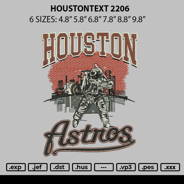 Houstontext 2206 Embroidery File 6 sizes
