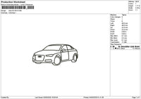Outline Car 0203 Embroidery File 6 sizes