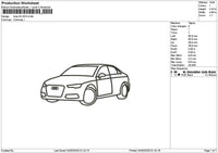 Outline Car 0203 Embroidery File 6 sizes