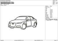Outline Car 0203 Embroidery File 6 sizes