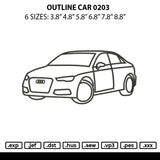 Outline Car 0203 Embroidery File 6 sizes