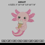 Axolot Embroidery File 6 sizes