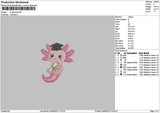 Axolot V2 Embroidery File 6 sizes
