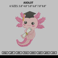 Axolot V2 Embroidery File 6 sizes