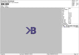 B Small Text Embroidery File 6 sizes