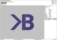 B Small Text Embroidery File 6 sizes