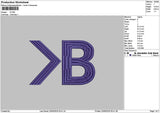 B Small Text Embroidery File 6 sizes