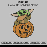 Yoda2510 Embroidery File 6 sizes