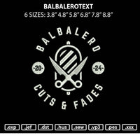 Balbalerotext Embroidery File 6 sizes