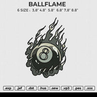 BALLFLAME Embroidery File&nbsp;6 size