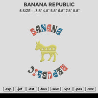 BANANA REPUBLIC Embroidery File 6 size