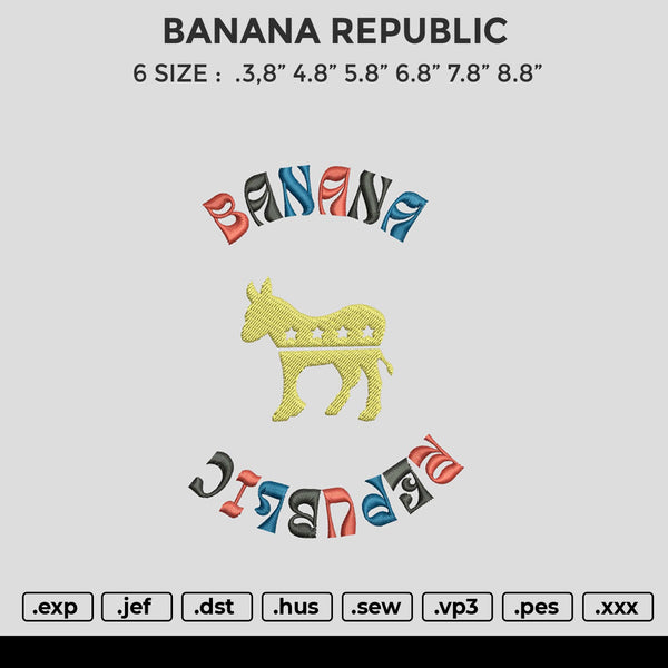 BANANA REPUBLIC Embroidery File 6 size