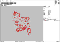 Bangladesh Maps Embroidery File 6 sizes