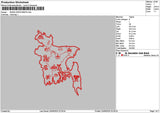 Bangladesh Maps Embroidery File 6 sizes