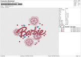 BARBIE Flowers Embroidery File 6 size