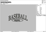 Baseballtext 1204 Embroidery File 6 sizes