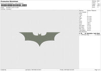 BATMAN LOGO v2 Embroidery File 6 size