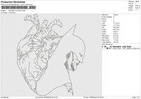 BATMAN RUNING Embroidery File 6 size