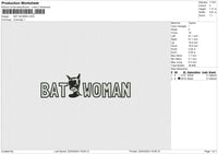 Bat woman v2 Embroidery File 6 size