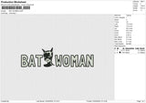 Bat woman v2 Embroidery File 6 size