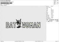 Bat woman v2 Embroidery File 6 size