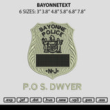 Bayonnetext Embroidery File 6 sizes