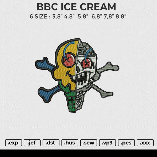 BBC ICE CREAM Embroidery File 6 size