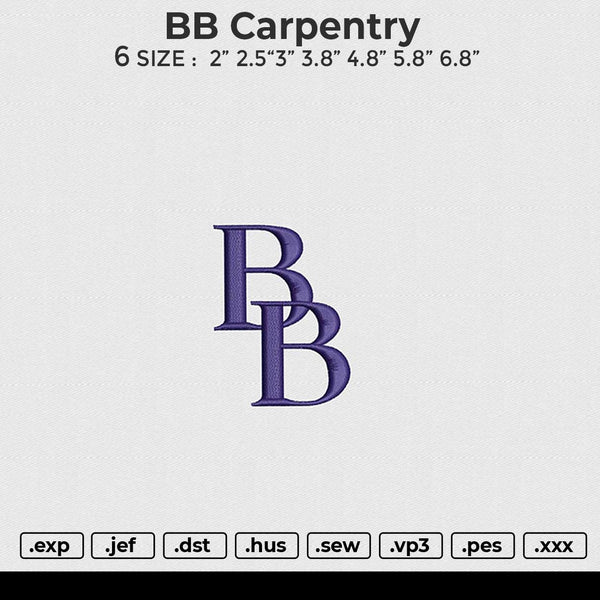 BB carpentry Embroidery File 6 size