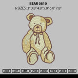 Bear 0810 Embroidery File 6 sizes