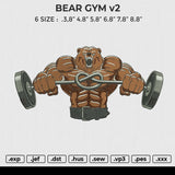 BEAR GYM v2 Embroidery File 6 size