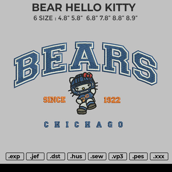 BEAR HELLO KITTY Embroidery File 6 size