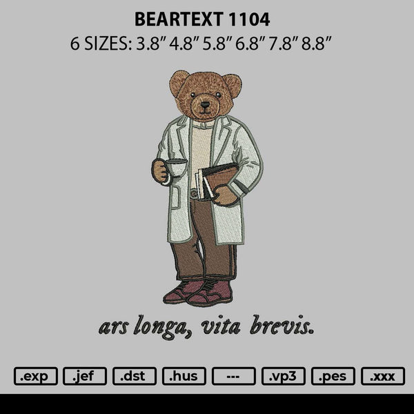 Beartext 1104 Embroidery File 6 sizes