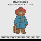 BEAR season Embroidery File 6 size