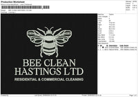 BEE CLEAN HASTINGS LTD Embroidery File 6 size