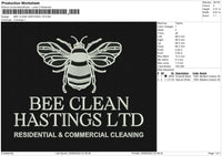 BEE CLEAN HASTINGS LTD Embroidery File 6 size