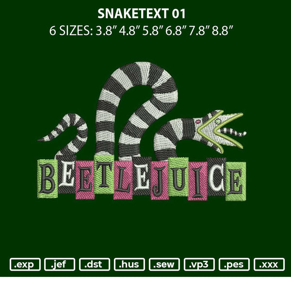 Sneaktext 01 Embroidery File 6 sizes