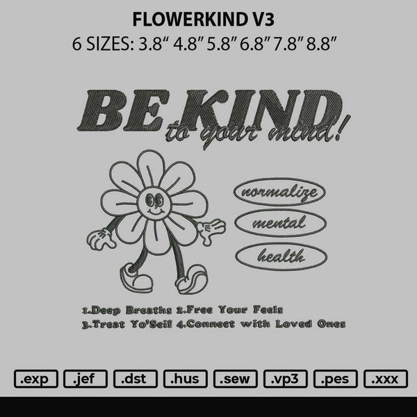 Flowerkind V3 Embroidery File 6 sizes