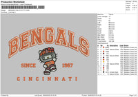 BENGALS HELLO KITTY Embroidery File 6 sizes
