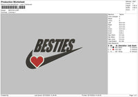 Besties Swoosh Embroidery File 6 sizes