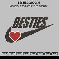 Besties Swoosh Embroidery File 6 sizes